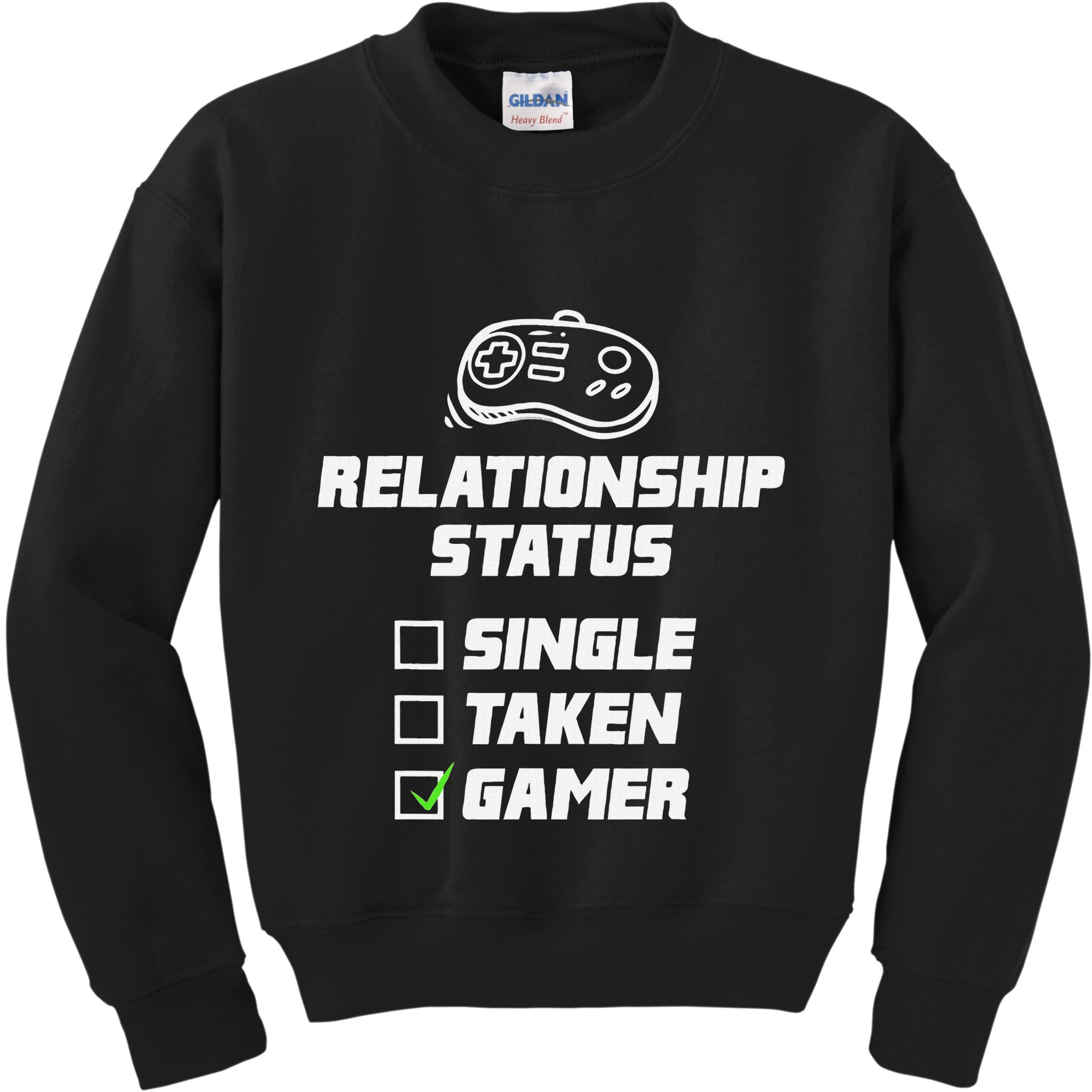 Funny Video Gamer Humor Relationship Status Single Taken Kids Sweatshirt