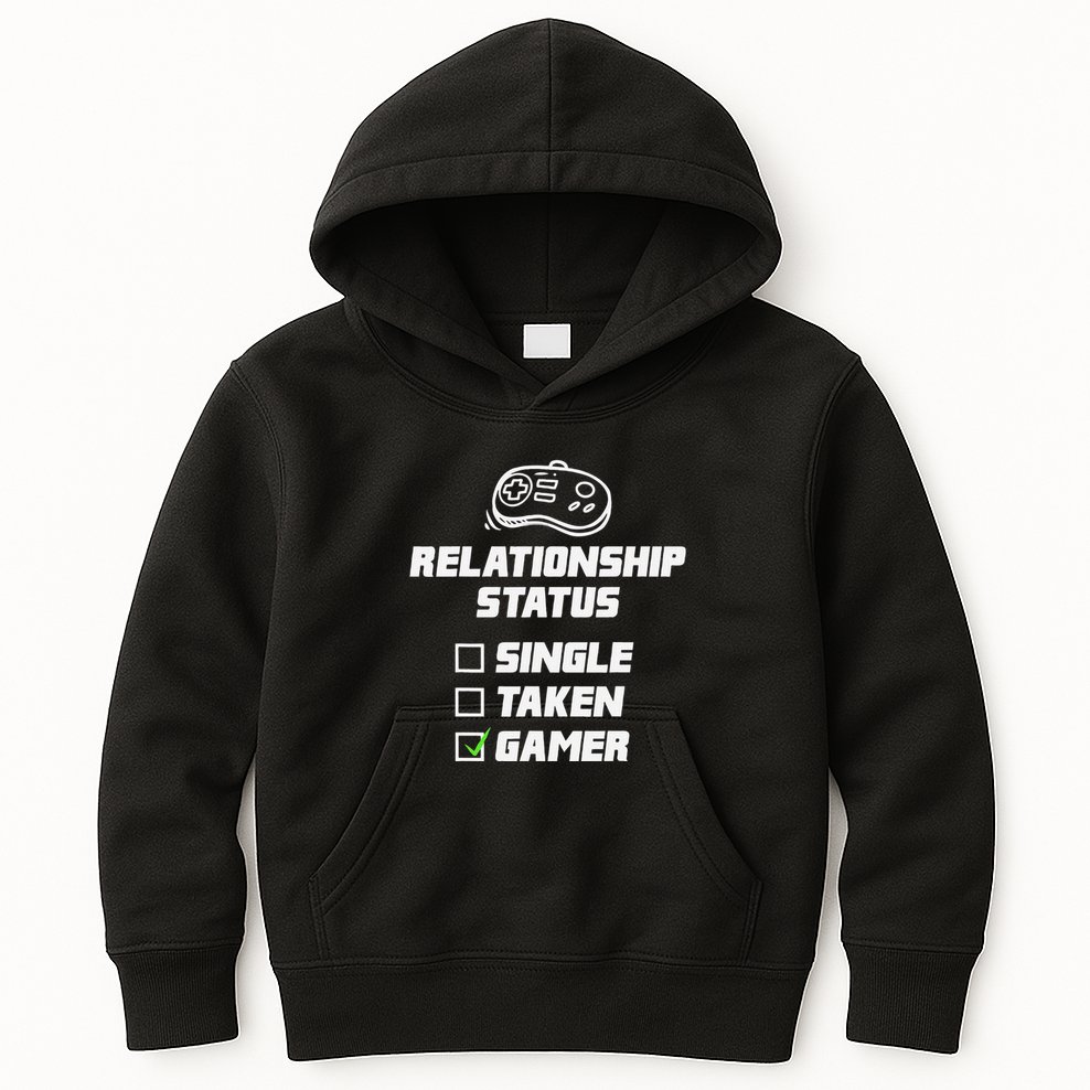 Funny Video Gamer Humor Relationship Status Single Taken Kids Hoodie