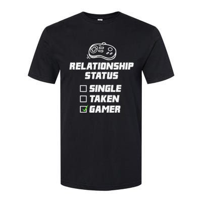 Funny Video Gamer Humor Relationship Status Single Taken Softstyle® CVC T-Shirt