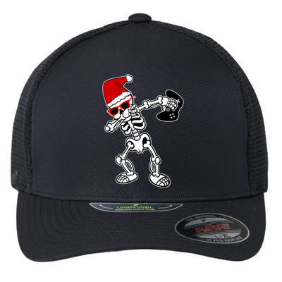 Funny Video Game Santa Dabbing Skeleton Christmas Gift Funny Gift Flexfit Unipanel Trucker Cap