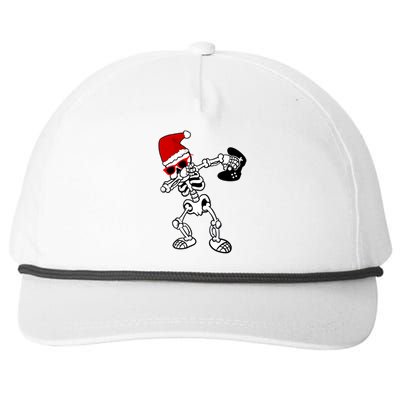 Funny Video Game Santa Dabbing Skeleton Christmas Gift Funny Gift Snapback Five-Panel Rope Hat