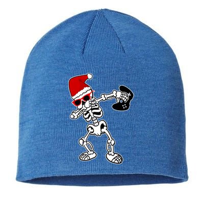 Funny Video Game Santa Dabbing Skeleton Christmas Gift Funny Gift Sustainable Beanie