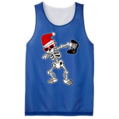 Funny Video Game Santa Dabbing Skeleton Christmas Gift Funny Gift Mesh Reversible Basketball Jersey Tank