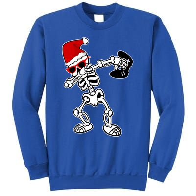 Funny Video Game Santa Dabbing Skeleton Christmas Gift Funny Gift Tall Sweatshirt