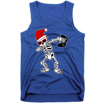 Funny Video Game Santa Dabbing Skeleton Christmas Gift Funny Gift Tank Top