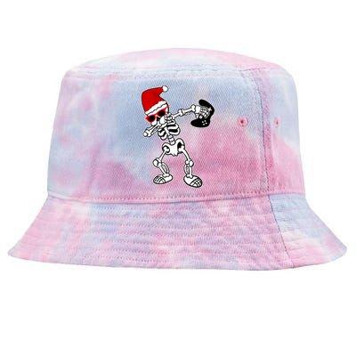 Funny Video Game Santa Dabbing Skeleton Christmas Gift Funny Gift Tie-Dyed Bucket Hat