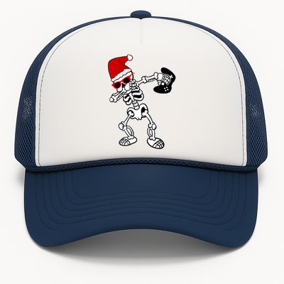 Funny Video Game Santa Dabbing Skeleton Christmas Gift Funny Gift Trucker Hat