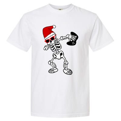 Funny Video Game Santa Dabbing Skeleton Christmas Gift Funny Gift Garment-Dyed Heavyweight T-Shirt