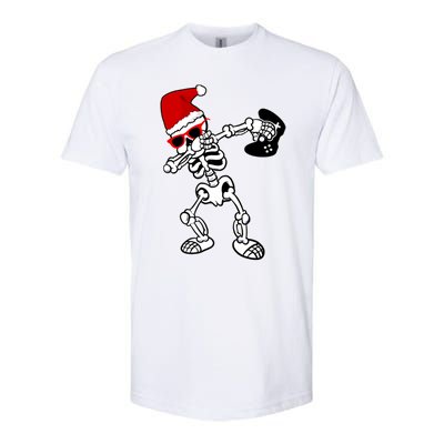 Funny Video Game Santa Dabbing Skeleton Christmas Gift Funny Gift Softstyle CVC T-Shirt