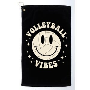 Funny Volleyball Gift Mom Volleyball Vibes Smile Face Meme Great Gift Platinum Collection Golf Towel