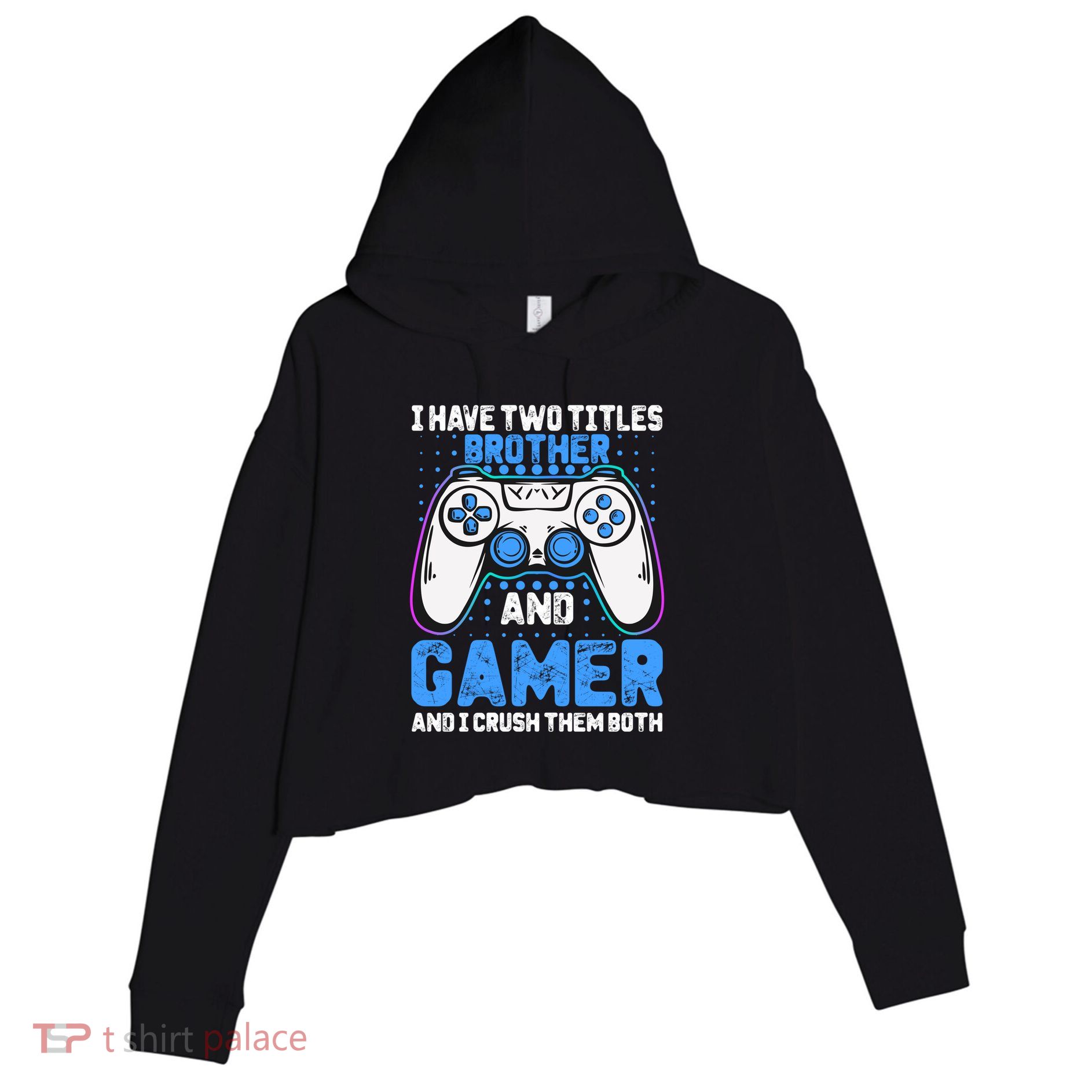 Funny Video Gamer Video Games Lover Geek Gaming Brother Gift Crop Fleece Hoodie