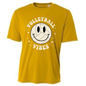 Funny Volleyball Gift Mom Volleyball Vibes Smile Face Meme Funny Gift Cooling Performance Crew T-Shirt