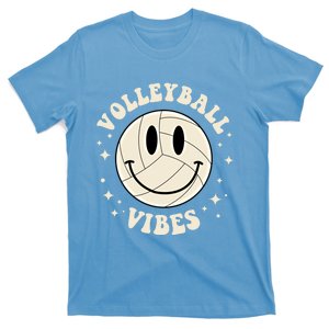 Funny Volleyball Gift Mom Volleyball Vibes Smile Face Meme Funny Gift T-Shirt