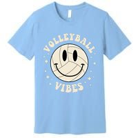 Funny Volleyball Gift Mom Volleyball Vibes Smile Face Meme Funny Gift Premium T-Shirt