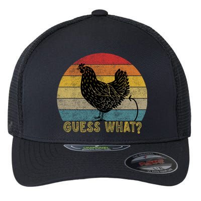 Funny Vintage Guess What? Chicken Butt! Farm Chicken Butt Gift Flexfit Unipanel Trucker Cap