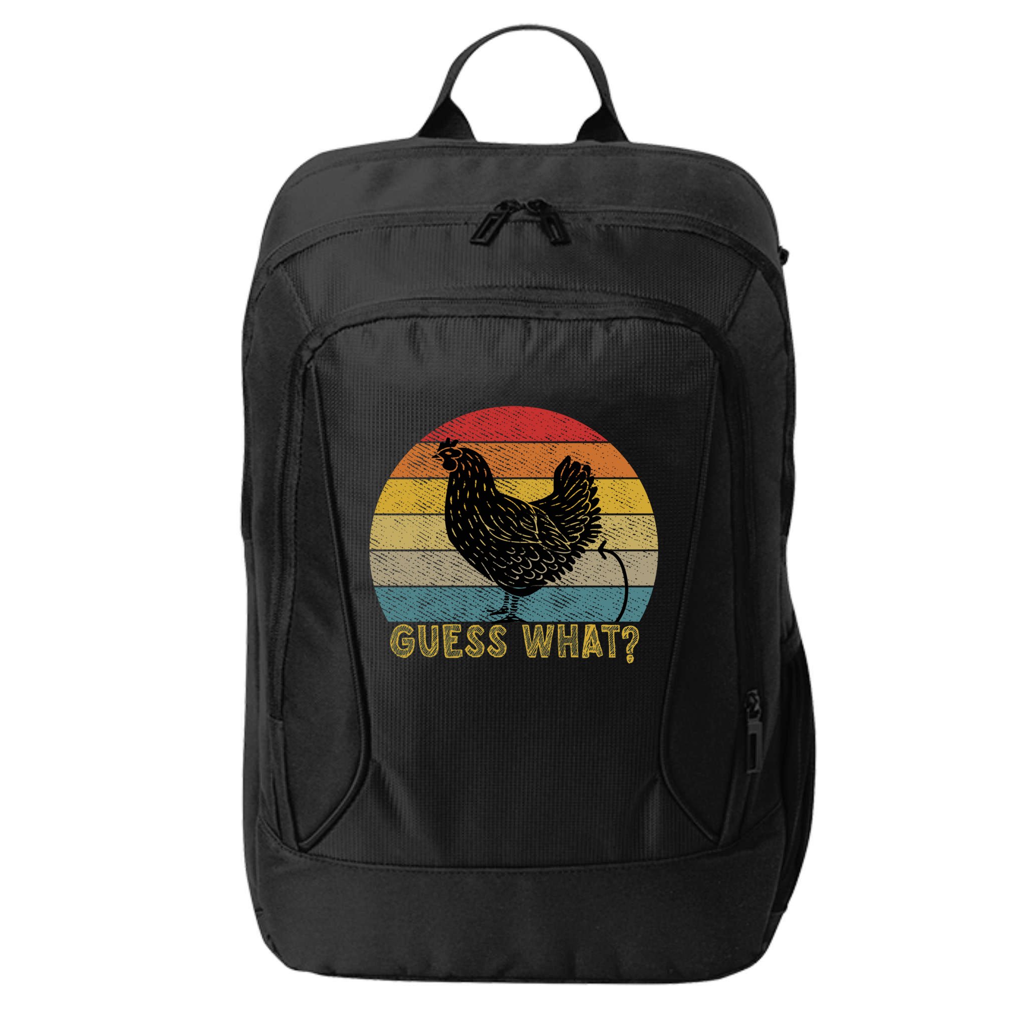 Funny Vintage Guess What? Chicken Butt! Farm Chicken Butt Gift City Backpack