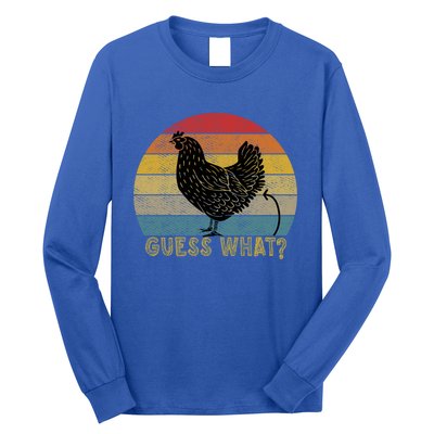 Funny Vintage Guess What? Chicken Butt! Farm Chicken Butt Gift Long Sleeve Shirt