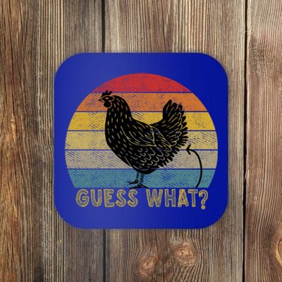 Funny Vintage Guess What? Chicken Butt! Farm Chicken Butt Gift Coaster