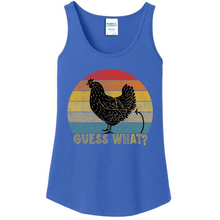 Funny Vintage Guess What? Chicken Butt! Farm Chicken Butt Gift Ladies Essential Tank