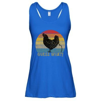 Funny Vintage Guess What? Chicken Butt! Farm Chicken Butt Gift Ladies Essential Flowy Tank