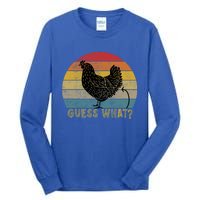 Funny Vintage Guess What? Chicken Butt! Farm Chicken Butt Gift Tall Long Sleeve T-Shirt