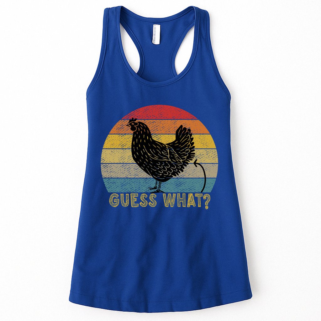 Funny Vintage Guess What? Chicken Butt! Farm Chicken Butt Gift Womens Tank Top