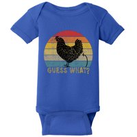 Funny Vintage Guess What? Chicken Butt! Farm Chicken Butt Gift Baby Bodysuit