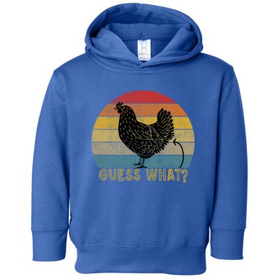 Funny Vintage Guess What? Chicken Butt! Farm Chicken Butt Gift Toddler Hoodie