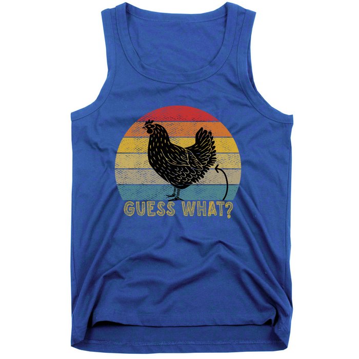 Funny Vintage Guess What? Chicken Butt! Farm Chicken Butt Gift Tank Top