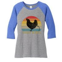 Funny Vintage Guess What? Chicken Butt! Farm Chicken Butt Gift Women's Tri-Blend 3/4-Sleeve Raglan Shirt