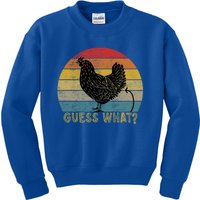 Funny Vintage Guess What? Chicken Butt! Farm Chicken Butt Gift Kids Sweatshirt