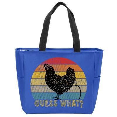 Funny Vintage Guess What? Chicken Butt! Farm Chicken Butt Gift Zip Tote Bag