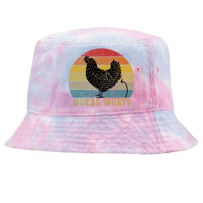 Funny Vintage Guess What? Chicken Butt! Farm Chicken Butt Gift Tie-Dyed Bucket Hat