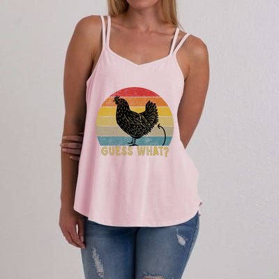 Funny Vintage Guess What? Chicken Butt! Farm Chicken Butt Gift Women's Strappy Tank