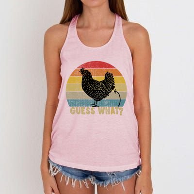 Funny Vintage Guess What? Chicken Butt! Farm Chicken Butt Gift Women's Knotted Racerback Tank