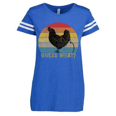 Funny Vintage Guess What? Chicken Butt! Farm Chicken Butt Gift Enza Ladies Jersey Football T-Shirt