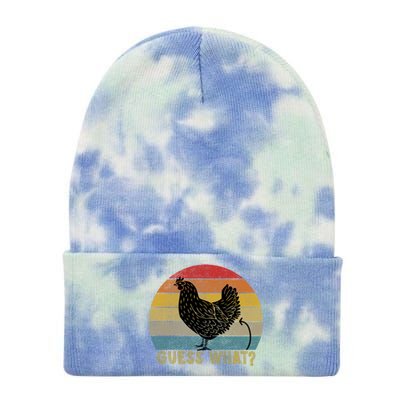 Funny Vintage Guess What? Chicken Butt! Farm Chicken Butt Gift Tie Dye 12in Knit Beanie