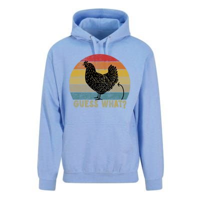 Funny Vintage Guess What? Chicken Butt! Farm Chicken Butt Gift Unisex Surf Hoodie