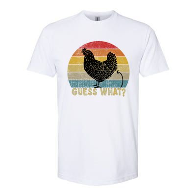 Funny Vintage Guess What? Chicken Butt! Farm Chicken Butt Gift Softstyle CVC T-Shirt