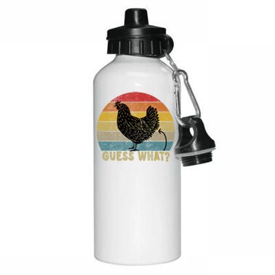 Funny Vintage Guess What? Chicken Butt! Farm Chicken Butt Gift Aluminum Water Bottle