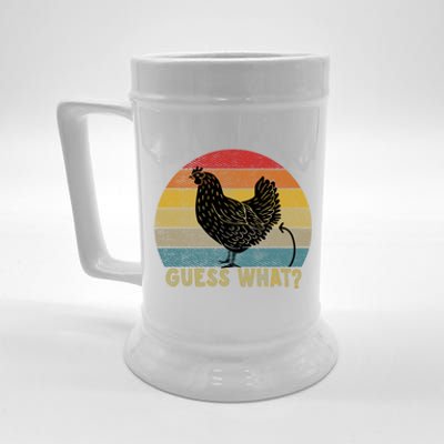 Funny Vintage Guess What? Chicken Butt! Farm Chicken Butt Gift Beer Stein