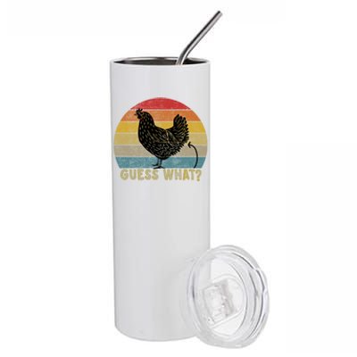 Funny Vintage Guess What? Chicken Butt! Farm Chicken Butt Gift Stainless Steel Tumbler