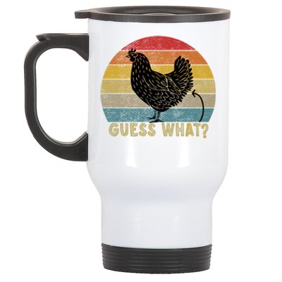 Funny Vintage Guess What? Chicken Butt! Farm Chicken Butt Gift Stainless Steel Travel Mug