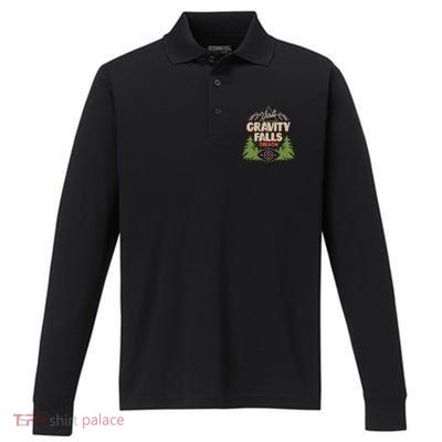 Funny Visit Gravity Falls Oregon Performance Long Sleeve Polo