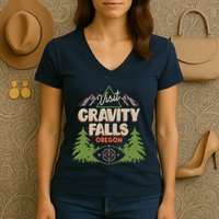 Funny Visit Gravity Falls Oregon Women's V-Neck T-Shirt