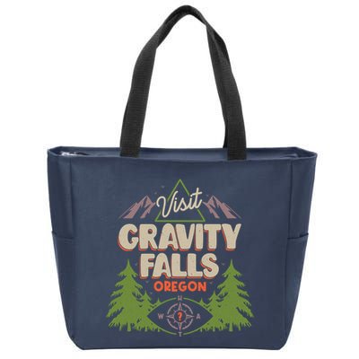 Funny Visit Gravity Falls Oregon Zip Tote Bag