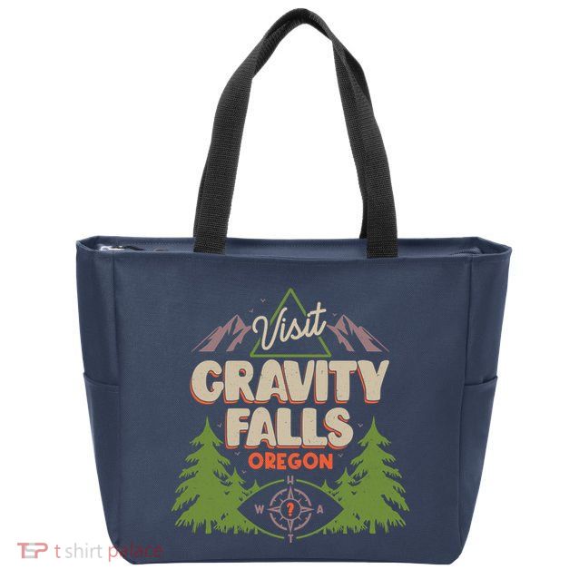 Funny Visit Gravity Falls Oregon Zip Tote Bag