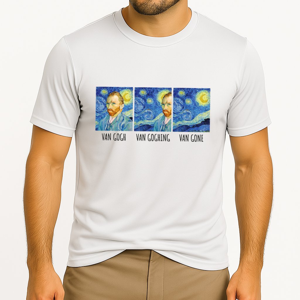Funny Van Gogh Van Goghing Van Gone Fine Art Painting Joke Cooling Performance Crew T-Shirt