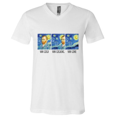 Funny Van Gogh Van Goghing Van Gone Fine Art Painting Joke V-Neck T-Shirt