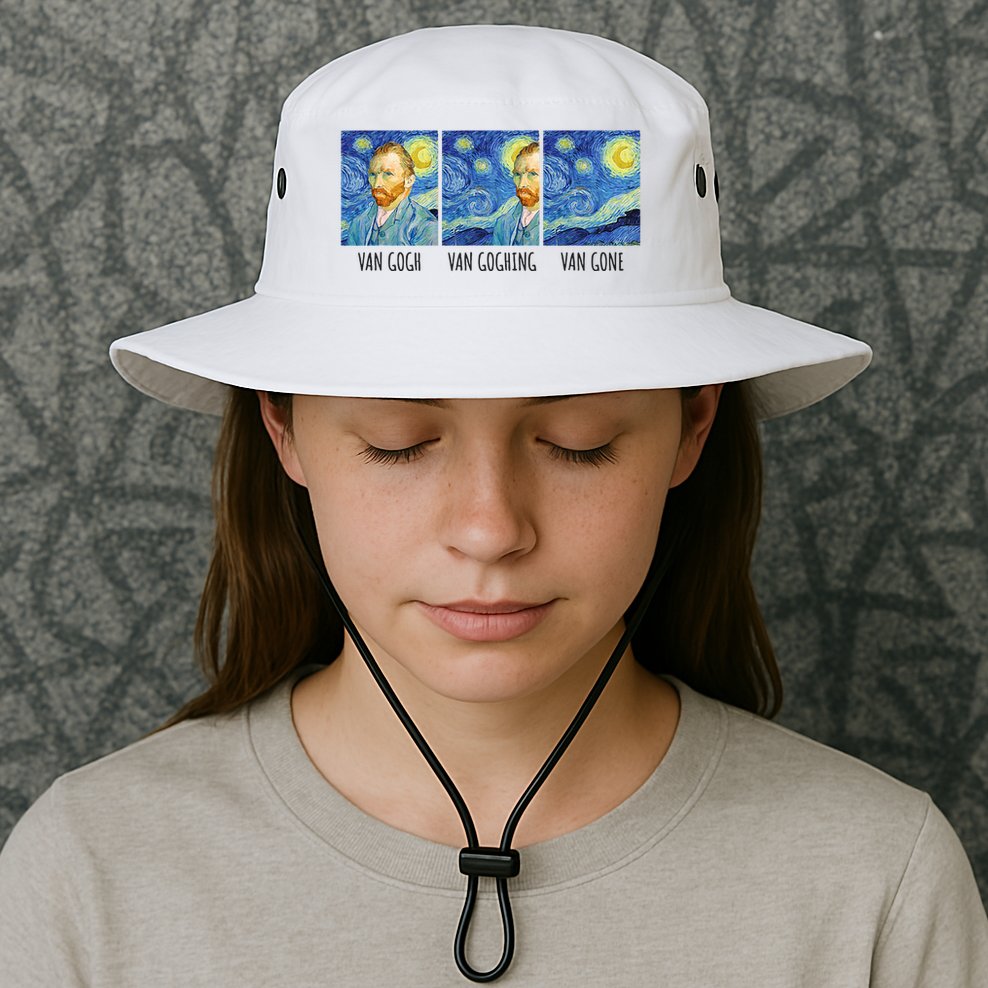 Funny Van Gogh Van Goghing Van Gone Fine Art Painting Joke Bucket Hat